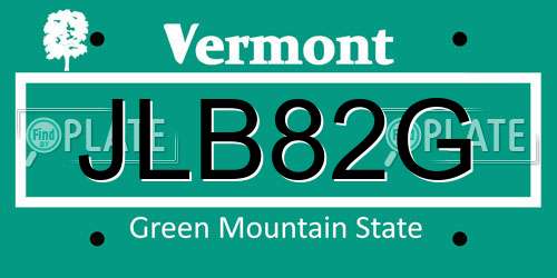 JLB82G Vermont License Plate