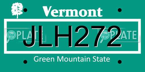 JLH272 Vermont License Plate