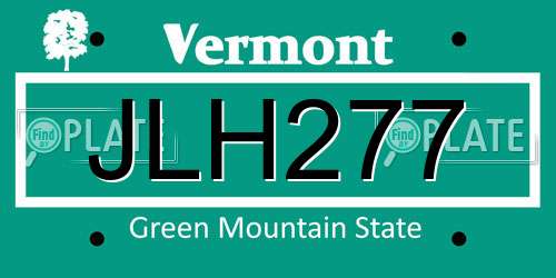JLH277 Vermont License Plate