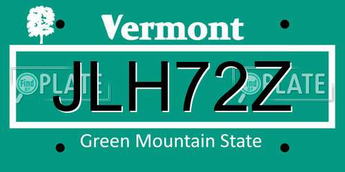 JLH72Z Vermont License Plate