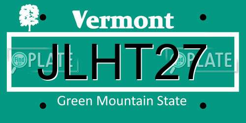 JLHT27 Vermont License Plate
