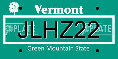 JLHZ22 Vermont License Plate