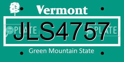 JLS4757 Vermont License Plate