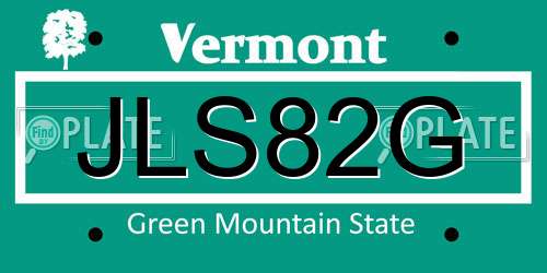 JLS82G Vermont License Plate