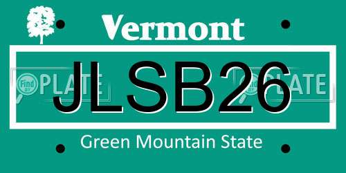 JLSB26 Vermont License Plate