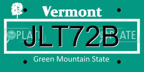 JLT72B Vermont License Plate
