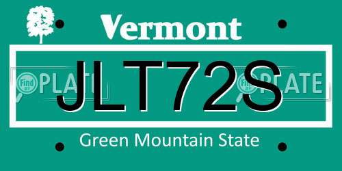JLT72S Vermont License Plate