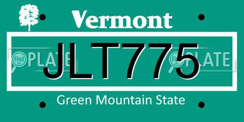 JLT775 Vermont License Plate