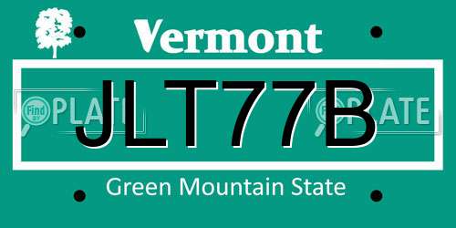 JLT77B Vermont License Plate