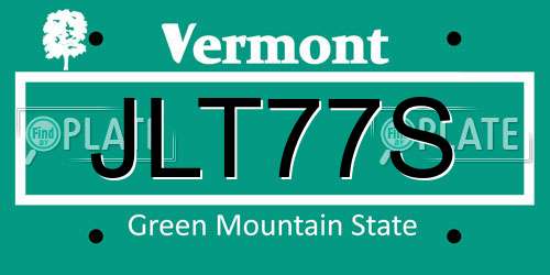 JLT77S Vermont License Plate