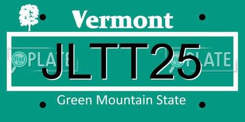 JLTT25 Vermont License Plate
