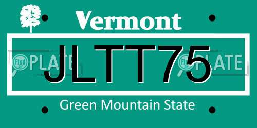 JLTT75 Vermont License Plate