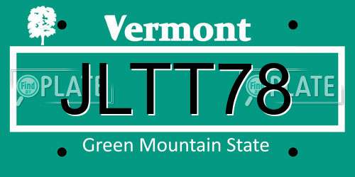 JLTT78 Vermont License Plate