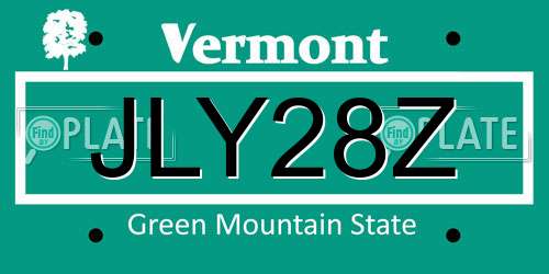 JLY28Z Vermont License Plate
