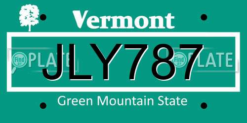 JLY787 Vermont License Plate