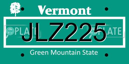 JLZ225 Vermont License Plate