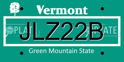 JLZ22B Vermont License Plate