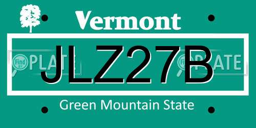JLZ27B Vermont License Plate