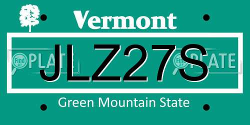 JLZ27S Vermont License Plate