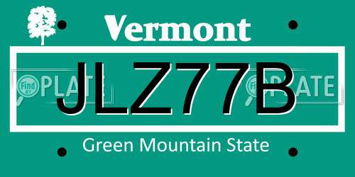 JLZ77B Vermont License Plate
