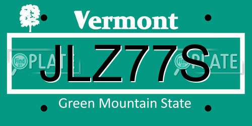 JLZ77S Vermont License Plate