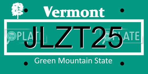 JLZT25 Vermont License Plate