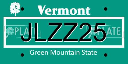 JLZZ25 Vermont License Plate