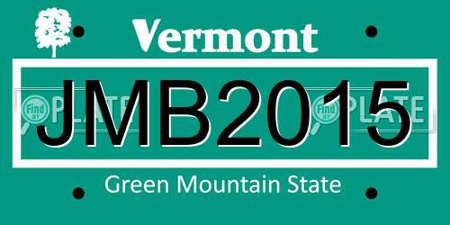 JMB2015 Vermont License Plate