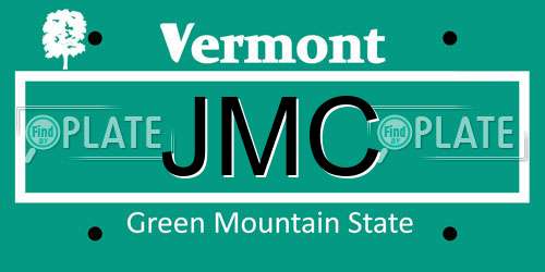 JMC Vermont License Plate