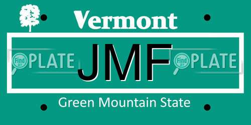 JMF Vermont License Plate