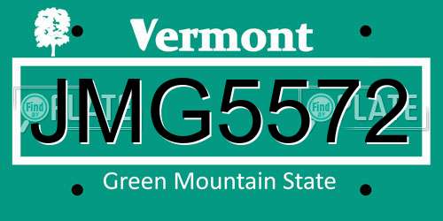 JMG5572 Vermont License Plate