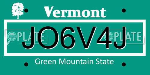 JO6V4J Vermont License Plate