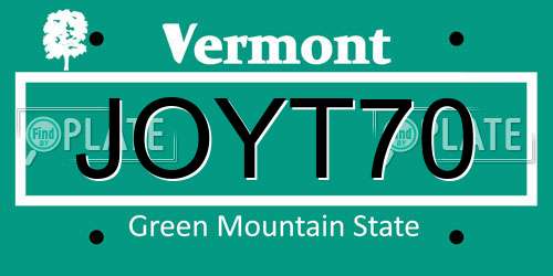 JOYT70 Vermont License Plate