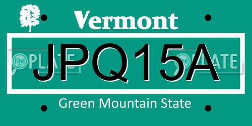 JPQ15A Vermont License Plate