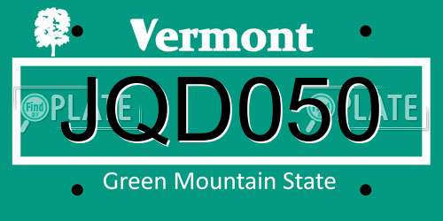 JQD050 Vermont License Plate