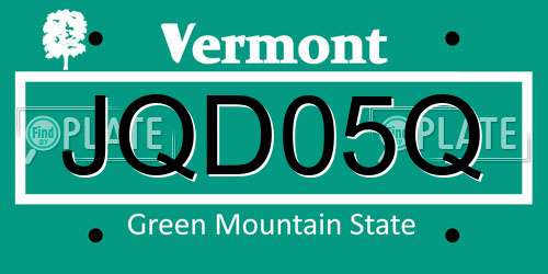 JQD05Q Vermont License Plate