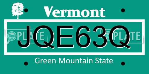 JQE63Q Vermont License Plate