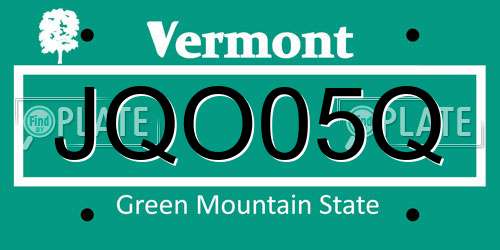 JQO05Q Vermont License Plate