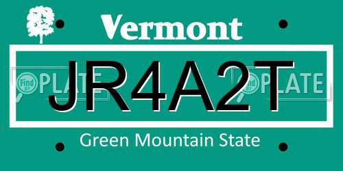 JR4A2T Vermont License Plate
