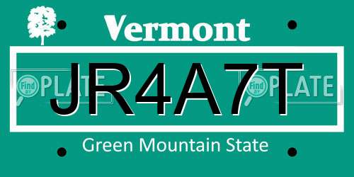 JR4A7T Vermont License Plate