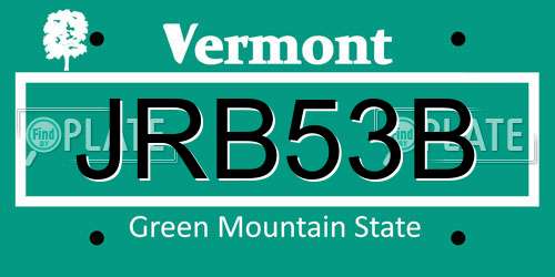 JRB53B Vermont License Plate
