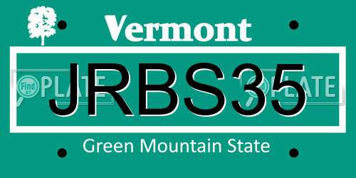 JRBS35 Vermont License Plate