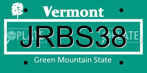 JRBS38 Vermont License Plate