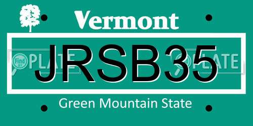 JRSB35 Vermont License Plate