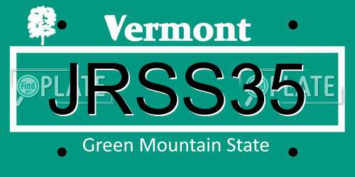 JRSS35 Vermont License Plate
