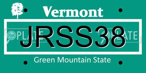 JRSS38 Vermont License Plate