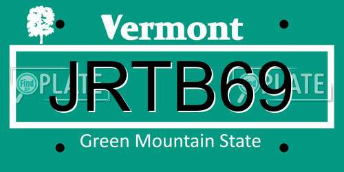 JRTB69 Vermont License Plate
