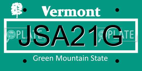 JSA21G Vermont License Plate