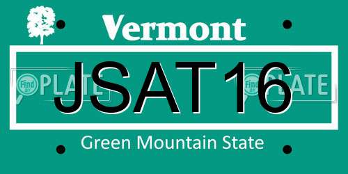 JSAT16 Vermont License Plate