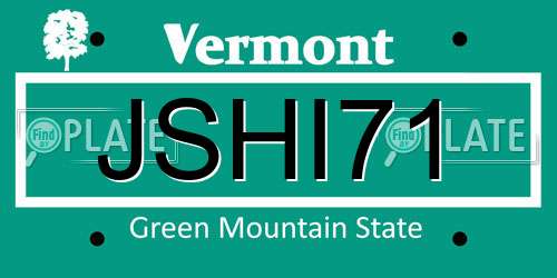 JSHI71 Vermont License Plate